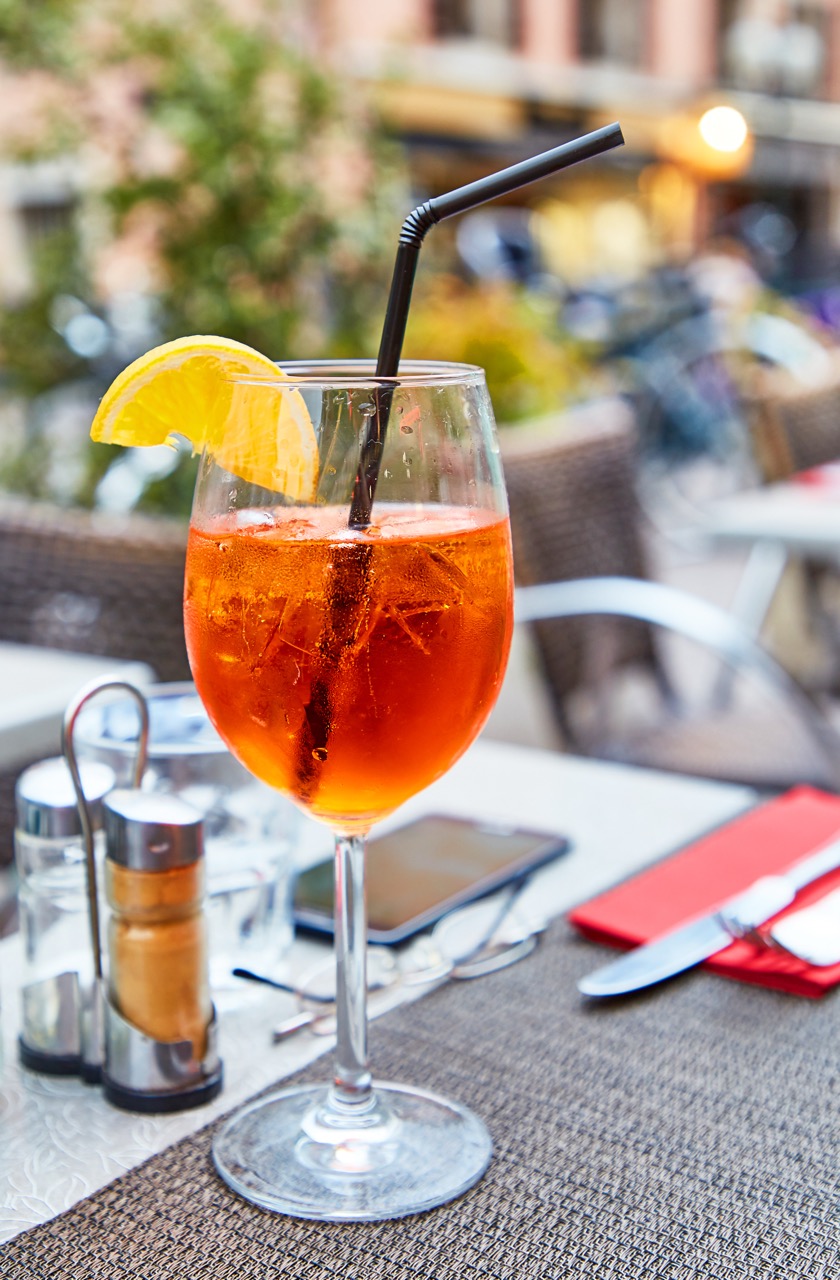 Glass of Aperol Spritz cocktail